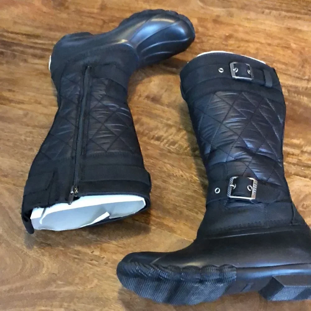 Sperry Saltwater Tall Buckle Nylon Quilt black size 5
